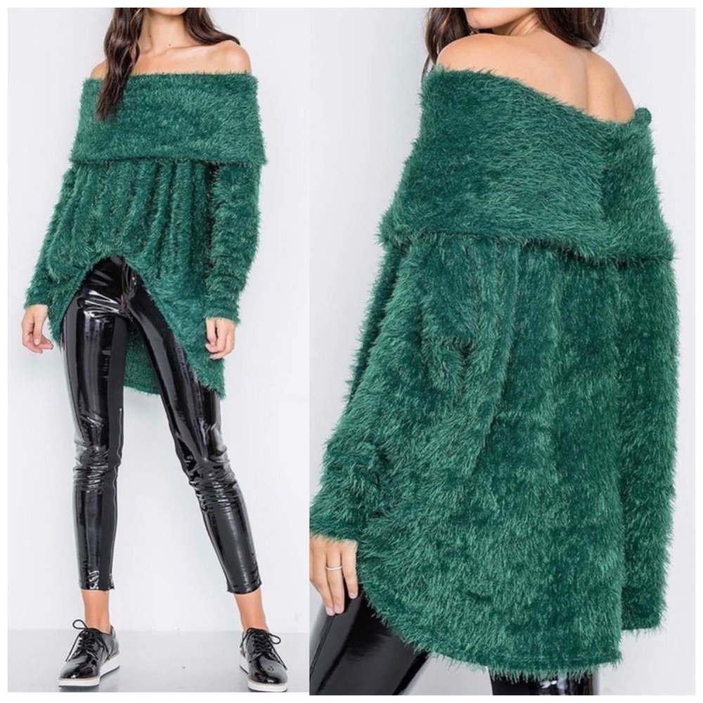 Size small left. Fuzzy sweater